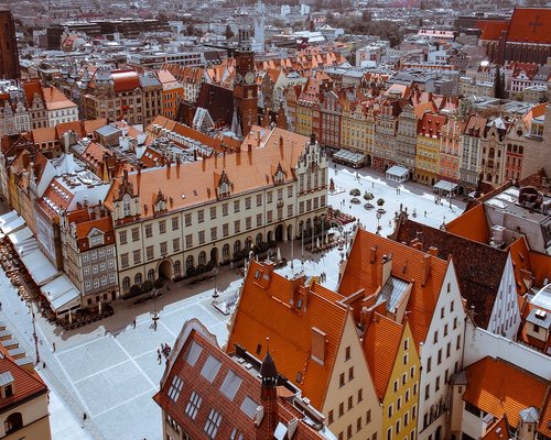 View of traditional Spanish architecture in city center